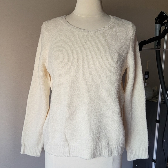 Eileen Fisher Crewneck Rib Organic Cotton Blend Sweater: Size S